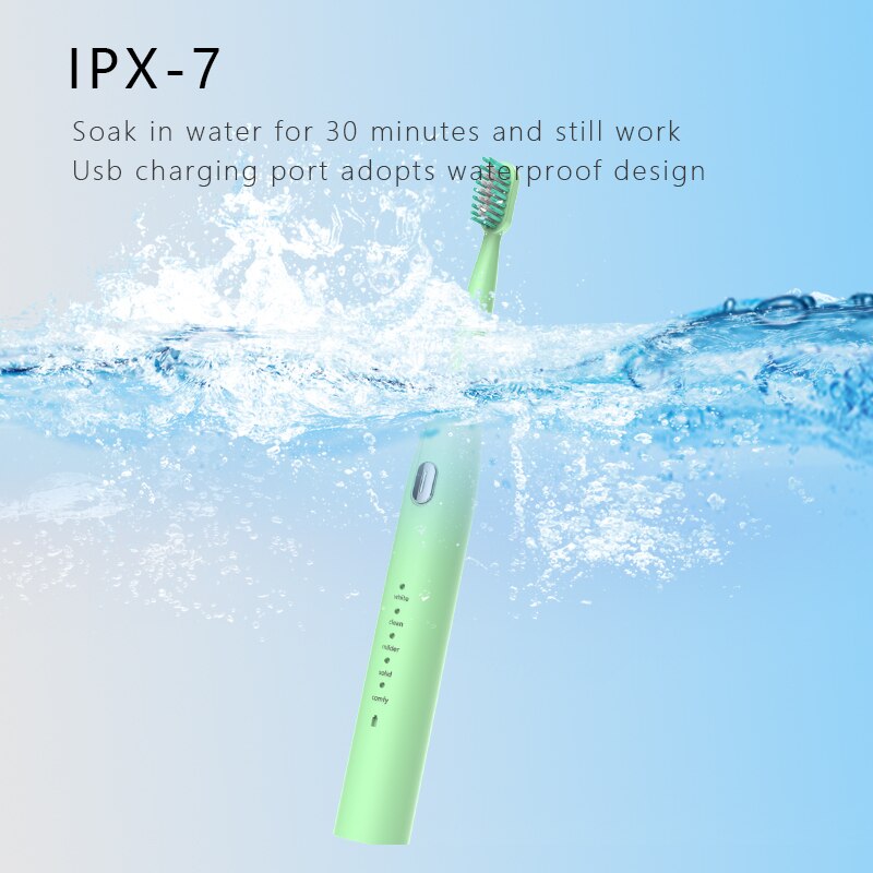 Electric Toothbrush S802 Waterproof Automatic Sonic ToothBrush Rechargeable 5 Models with 2 Brush Heads PK xiomi xaomi X3