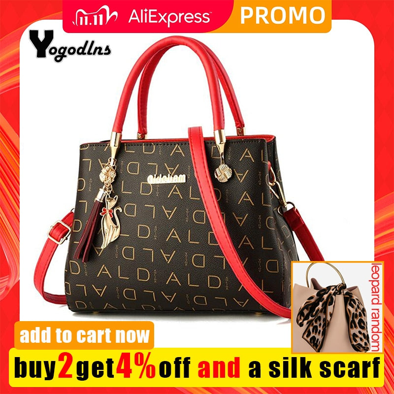 Artificial leather Women's Bags Luxury Shoulder Messenger Bag Crossbody For Women big capacity letter printing wild Ladies bags