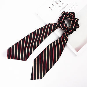 Floral Satin Scrunchies Women Elastic Hair Bands Ties Scarf Woman Scrunchy Hairbands Turban Head Wrap Hair Accessories Headwear