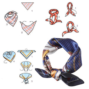 Women Square Silk Scarf Chiffon Satin Lady Hair Neck Foulard  Scarves Shawl Wrap Female Bandana Head Kerchief Hijab Headband
