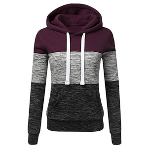 SHUJIN femmes sweats automne hiver sweats à capuche à manches longues à capuche dames fermeture éclair poche Patchwork sweat à capuche vêtements d'extérieur pour femmes