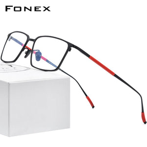 FONEX Pure Titanium Glasses Frame Men Square Eyewear 2020 New Male Classic Optical Myopia Prescription Eyeglasses Frames 8535