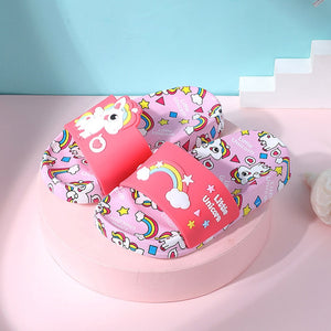Kids Slippers For Boy Girl Slippers Pvc Soft Bottom Non-slip Beach Sandals Children Summer Lovely Kids Home Bathroom Flip Flops