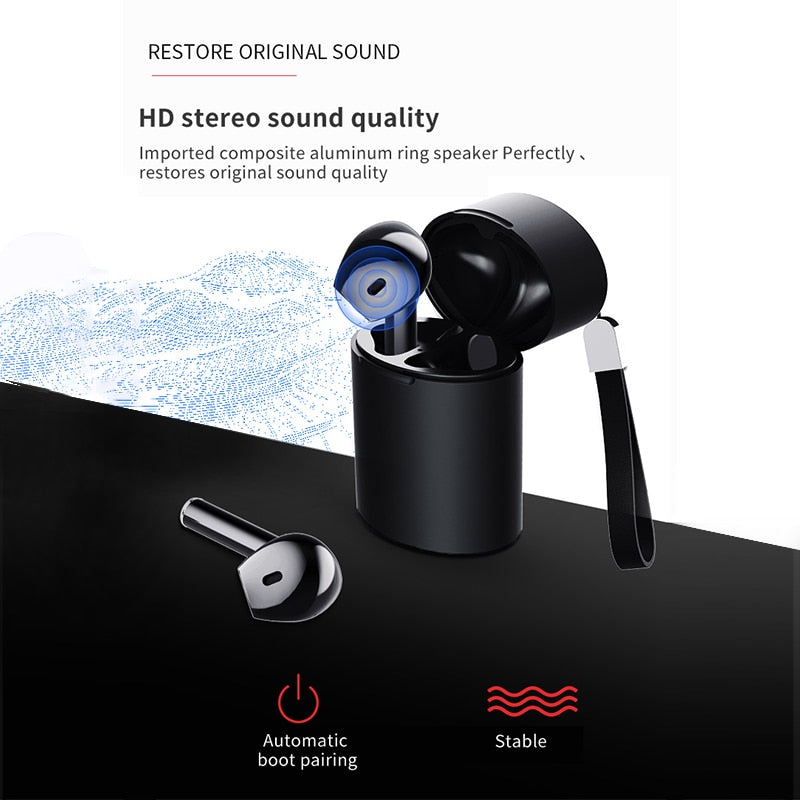 X10 V5.0 Bluetooth Auto Pairing Stereo Bass Earphone Wireless IPX5 Waterproof Touch Earbuds Headset Portable Strap Charge Case