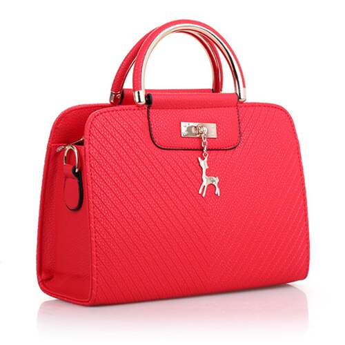 Fashion Handbag 2020 New Women Leather Bag Large Capacity Shoulder Bags Casual Tote Simple Top-handle Hand Bags Deer Decor