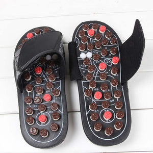 Home Women Men Foot Acupoint Feet Massage Slippers Shiatsu Sandal Feet Acupressure Therapy Rotating Foot Massager Shoes Unisex