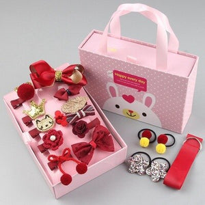 18 Pcs/Box Children Hair Accessories for Girls Hair Clips Headbands Cute Bow Flowers Cartoon Animals Shape Hair Accessories