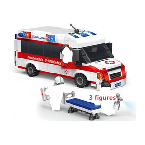 New Medical Ambulance Bricks City Fire Control Series Garbage Truck Building Blocks Model Compatible Educational Toys For Child