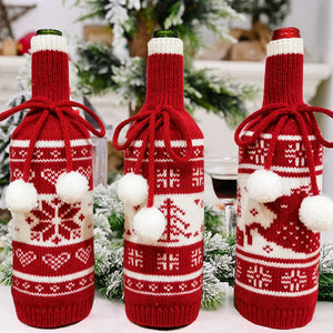 Christmas Wine Bottle Cover Merry Christmas Decor For Home 2020 Natal Noel Christmas Table Decor Xmas Gift Happy New Year 2021