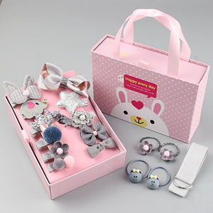18 Pcs/Box Children Hair Accessories for Girls Hair Clips Headbands Cute Bow Flowers Cartoon Animals Shape Hair Accessories