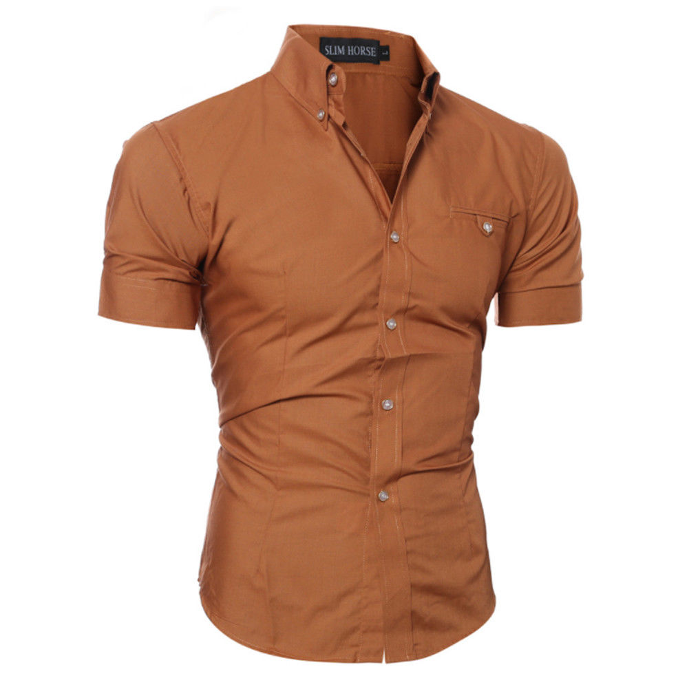 New Fashion Fashion Men's Luxury Short Sleeve Shirt Casual Slim Fit Stylish Shirts Tops Plus Size M-3XL