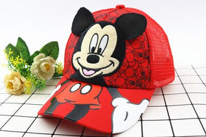 Anime Disney Marvel Frozen Mickey Mouse Kids Hat Boy Girl Travel Caps Spiderman Mickey Minnie Baby Caps Figure Gift Toys 2-8Y