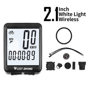 WEST BIKING Bicycle Computer Wireless Wired Cycling Computer Bicycle Speedometer LED Digital Rate Road MTB Bike Stopwatch