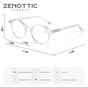 ZENOTTIC Round Frame Reading Glasses For Men Women Computer Optical Eyeglasses Hyperopia Anti Blue Light Reading Glasses Eyewear