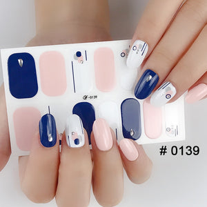 Fashion 31 Designs 3D Full Cover Nail Sticker Waterproof Self-adhesive Nail Art Manicure DIY Decoration Glitter Nail Wraps 2019