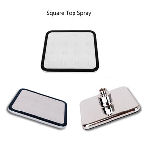 ZhangJi Square 8'' Stainless Steel Panel Top Rainfall Spray Shower Head High Pressure Water Saving Nozzle Handhold ABS Chrome
