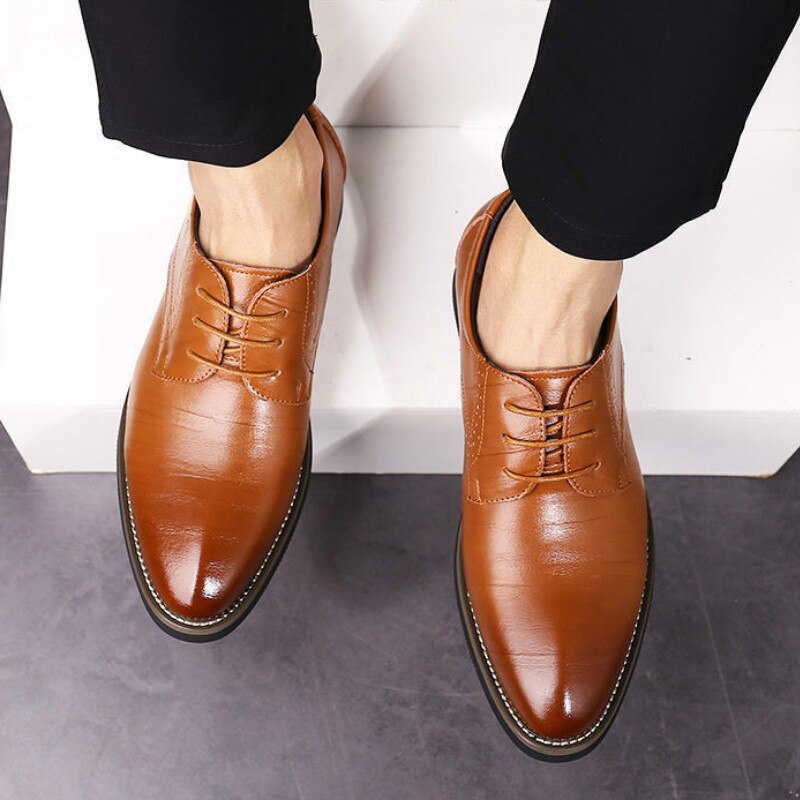 PHLIY XUAN 2020 Man Flat Classic Men Dress Shoes Genuine Leather Wingtip Carved Italian Formal Oxford Plus Size 38-48 For Winter