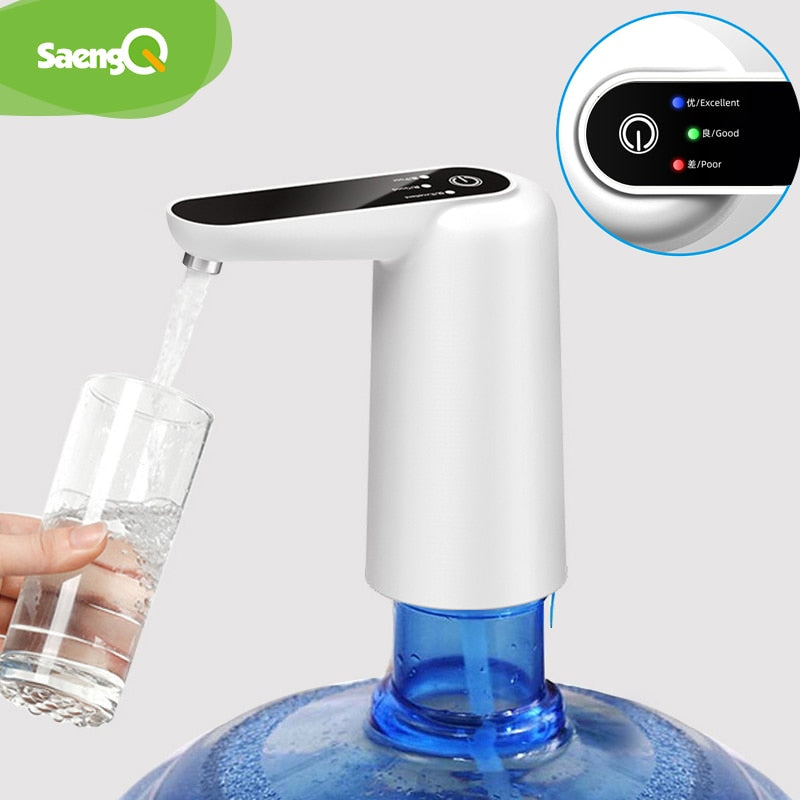 saengQ Water Dispenser automatic Mini Barreled Water Electric Pump USB Charge Portable Water Dispenser Drink Dispenser