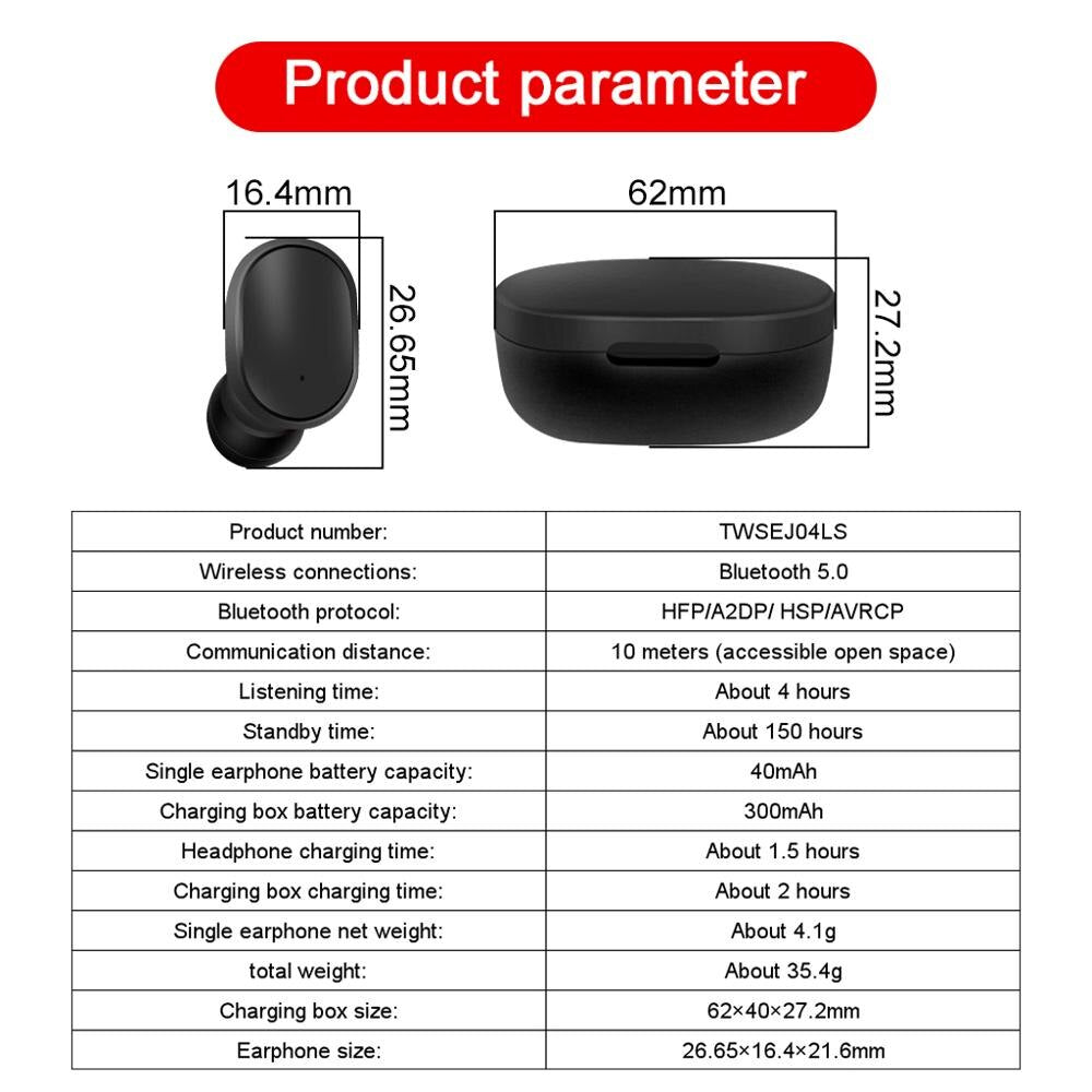 Original Xiaomi Redmi Airdots TWS Xiaomi sans fil écouteur stéréo basse BT 5.0 réduction de bruit robinet contrôle écouteurs AI contrôle