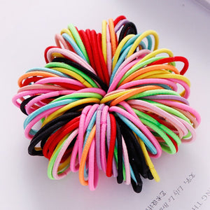 100PCS/Set Girls Candy Colors Nylon Elastic Hair Bands Children Rubber Band Headband Scrunchie Fashion Hair Accessories