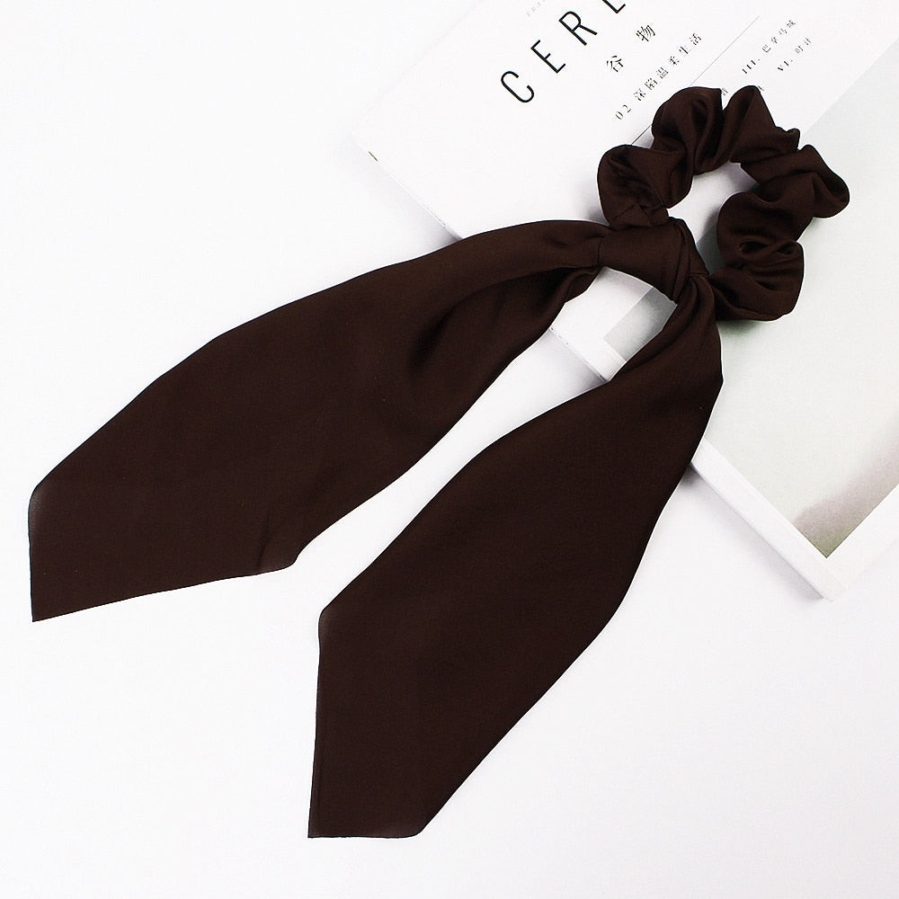 Floral Satin Scrunchies Women Elastic Hair Bands Ties Scarf Woman Scrunchy Hairbands Turban Head Wrap Hair Accessories Headwear