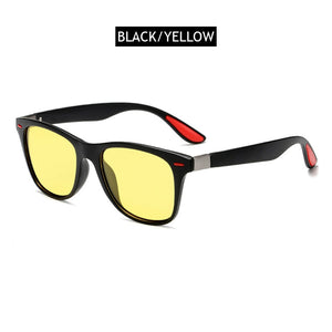 FUQIAN Hot Sale Polarized Sunglasses Men Women Classic Square Plastic Driving Sun Glasses Male Fashion Black Shades UV400