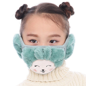 New Fashion Winter Earmuffs for Girls Bowknot Rabbit Earmuff Mouth Cover Plus Velvet Boys Ear Muff Wrap Band Ear Warmer Earlap