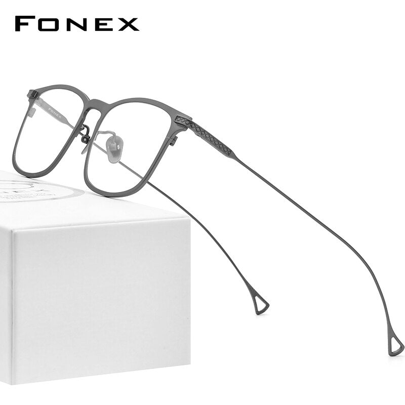FONEX Pure Titanium Glasses Frame Men 2020 New Prescription Eye Glasses for Men Square Eyeglasses Myopia Optical Eyewear 8523