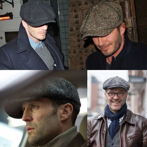 Wool Newsboy Caps Men Herringbone Flat Caps Gatsby Cap Woolen Golf Driving Hats Vintage Inspired Hat Winter Peaky Blinders
