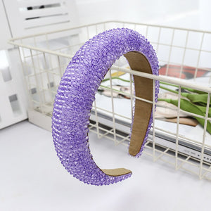 CN Baroque Full Crystal Hair Bands For Women Luxury Padded Diamond Headband Hair Hoop Christmas Gifts Christmas Hair Accessories
