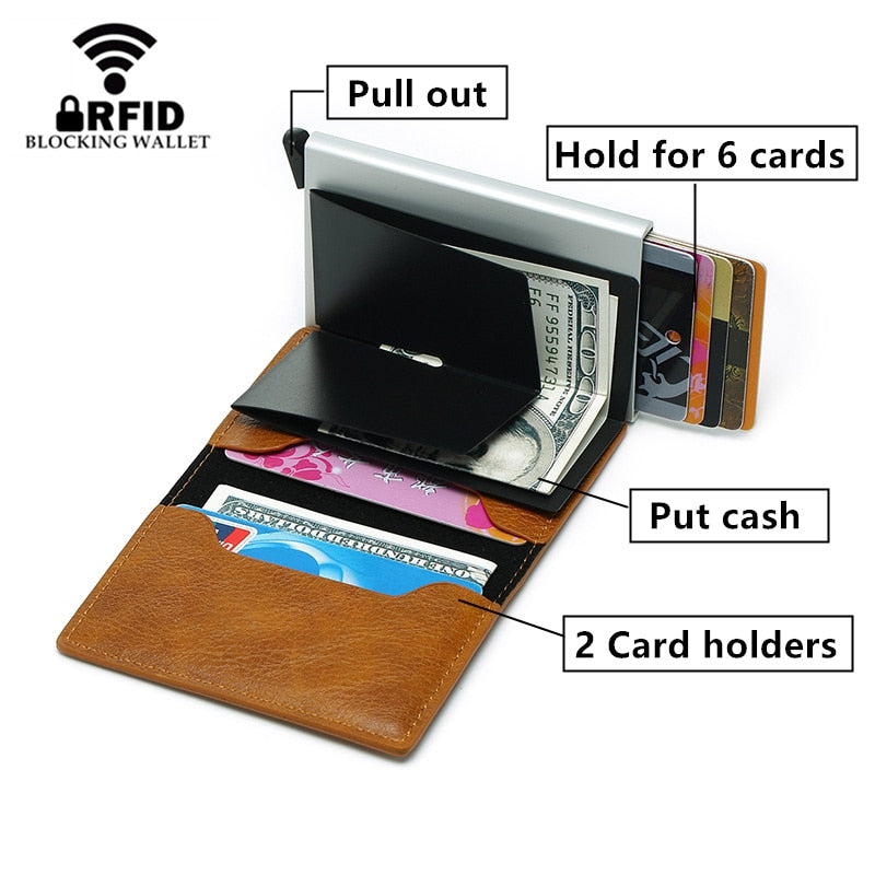 Aluminum Metal Credit Business Mini Card Wallet 2020 Dropshipping Man Women Smart Wallet Business Card Holder Hasp Rfid Wallet