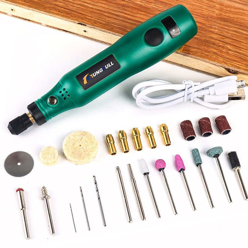 TUNGFULL outil rotatif sans fil USB bois gravure stylo bricolage pour bijoux métal verre sans fil perceuse Mini perceuse électrique