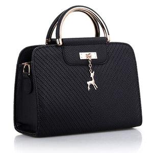 Fashion Handbag 2020 New Women Leather Bag Large Capacity Shoulder Bags Casual Tote Simple Top-handle Hand Bags Deer Decor