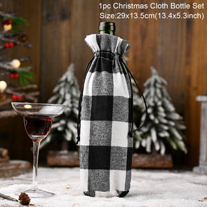 Christmas Wine Bottle Cover Merry Christmas Decor For Home 2020 Natal Noel Christmas Table Decor Xmas Gift Happy New Year 2021