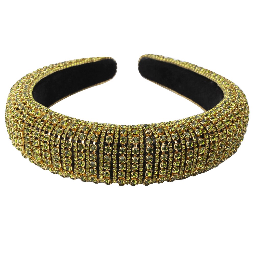 CN Baroque Full Crystal Hair Bands For Women Luxury Padded Diamond Headband Hair Hoop Christmas Gifts Christmas Hair Accessories