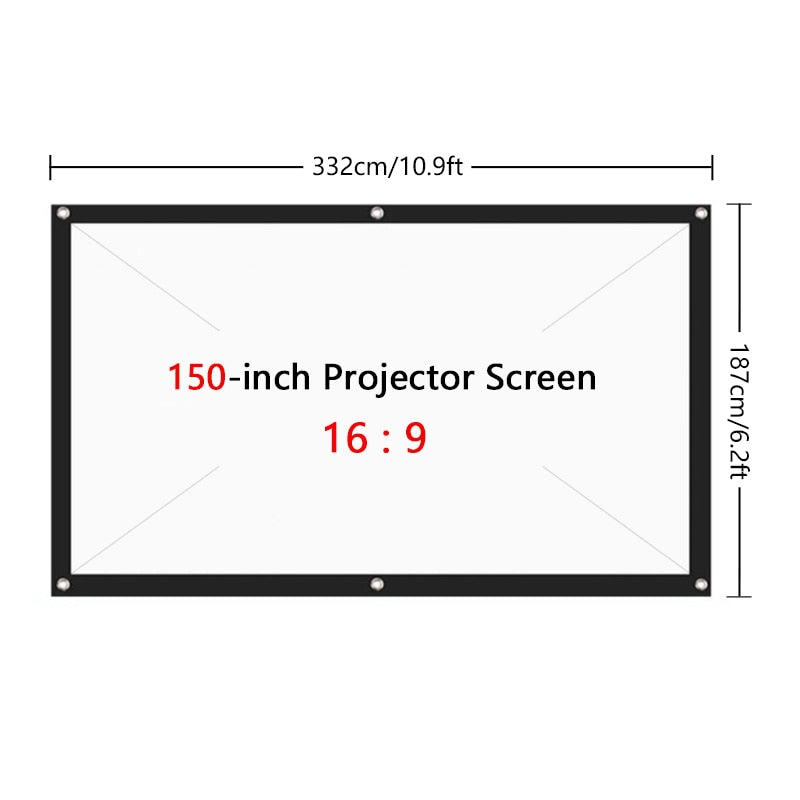 Mini Portable famille LED Micro téléphone Portable vidéoprojecteur Home cinéma + 16:9 Polyester Spandex doux projecteur film écran