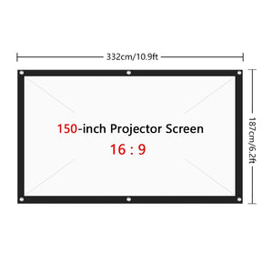 Mini Portable famille LED Micro téléphone Portable vidéoprojecteur Home cinéma + 16:9 Polyester Spandex doux projecteur film écran