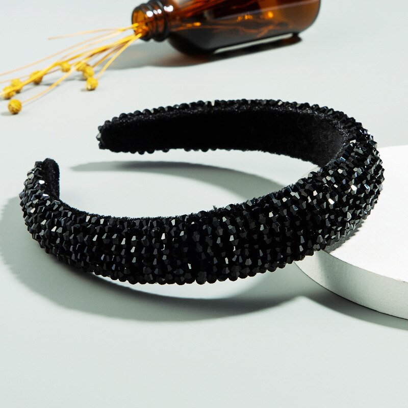 CN Baroque Full Crystal Hair Bands For Women Luxury Padded Diamond Headband Hair Hoop Christmas Gifts Christmas Hair Accessories