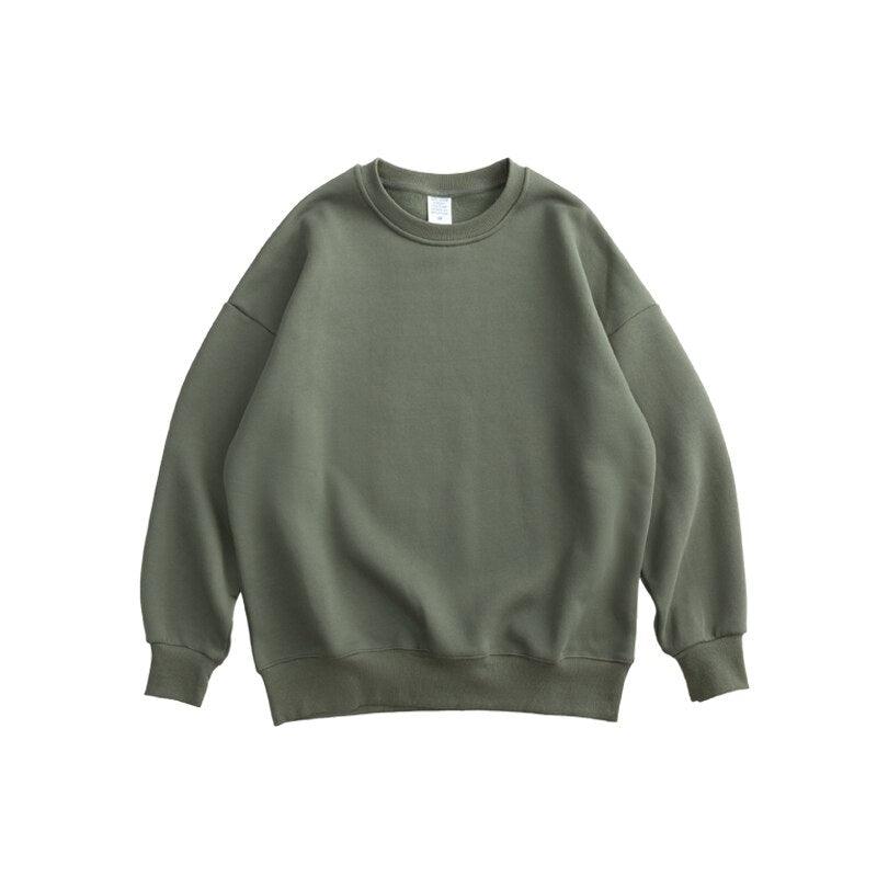 INFLATION 2020 Winter Men Thick Fleece Sweatshirt Unsex Hip Hop Multi-color Sweatshirt Men Solid Basic Winter Sweatshirts 166W17