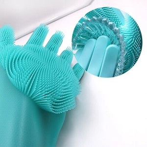 1 paire de gants de nettoyage de vaisselle magique en caoutchouc de Silicone gant de lavage de vaisselle pour ménage épurateur cuisine outil propre gommage