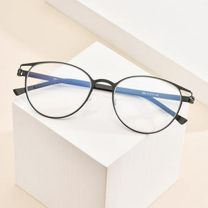 FONEX Alloy Glasses Frame Women 2020 New Vintage Round Myopia Optical Frames Prescription Eyeglasses Men Screwless Eyewear 996