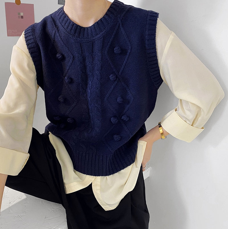 GOPLUS Sweater Women Vintage Sleeveless Ladies Tops O-Neck Sweater Vest Dames Pull Kobieta Swetry Femme Chandails Vrouw Truien