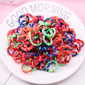 100PCS/Set Girls Candy Colors Nylon Elastic Hair Bands Children Rubber Band Headband Scrunchie Fashion Hair Accessories