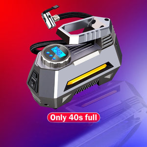 Portable Air Compressor Tire Inflator - Car Tire Pump With Digital Pressure Gauge (150 Psi 12V DC) Bright Emergency Flashlight