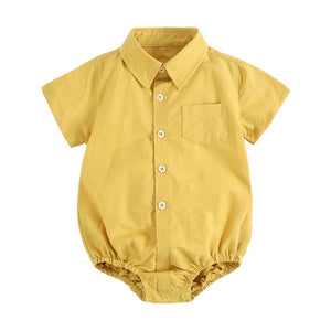 Sanlutoz Summer Baby Boys Bodysuits Cotton Baby Clothes Solid Color Fashion Short Sleeve Infants Clothing Casual