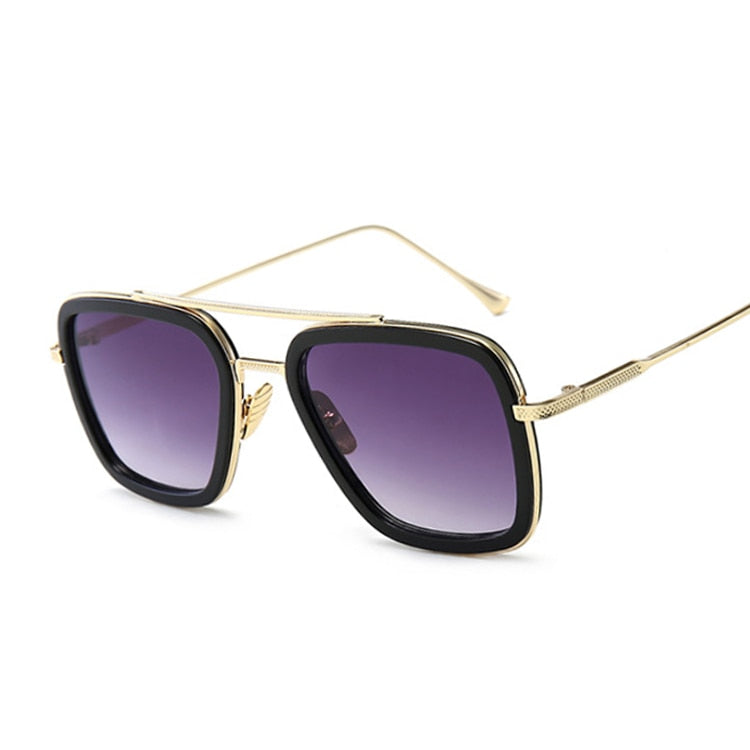 Lunettes de soleil Design de marque pour hommes | Lunettes de soleil Style de luxe Avengers Tony Stark Flight, lunettes de soleil rétro pour femmes, Oculos rétro hommes 3