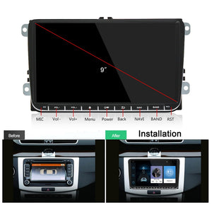 Podofo Android 8.1 Car Radio Stereo 9'' Multimedia Player Autoradio Mirror Link for VW Passat Golf MK5 MK6 Jetta Touran Seat