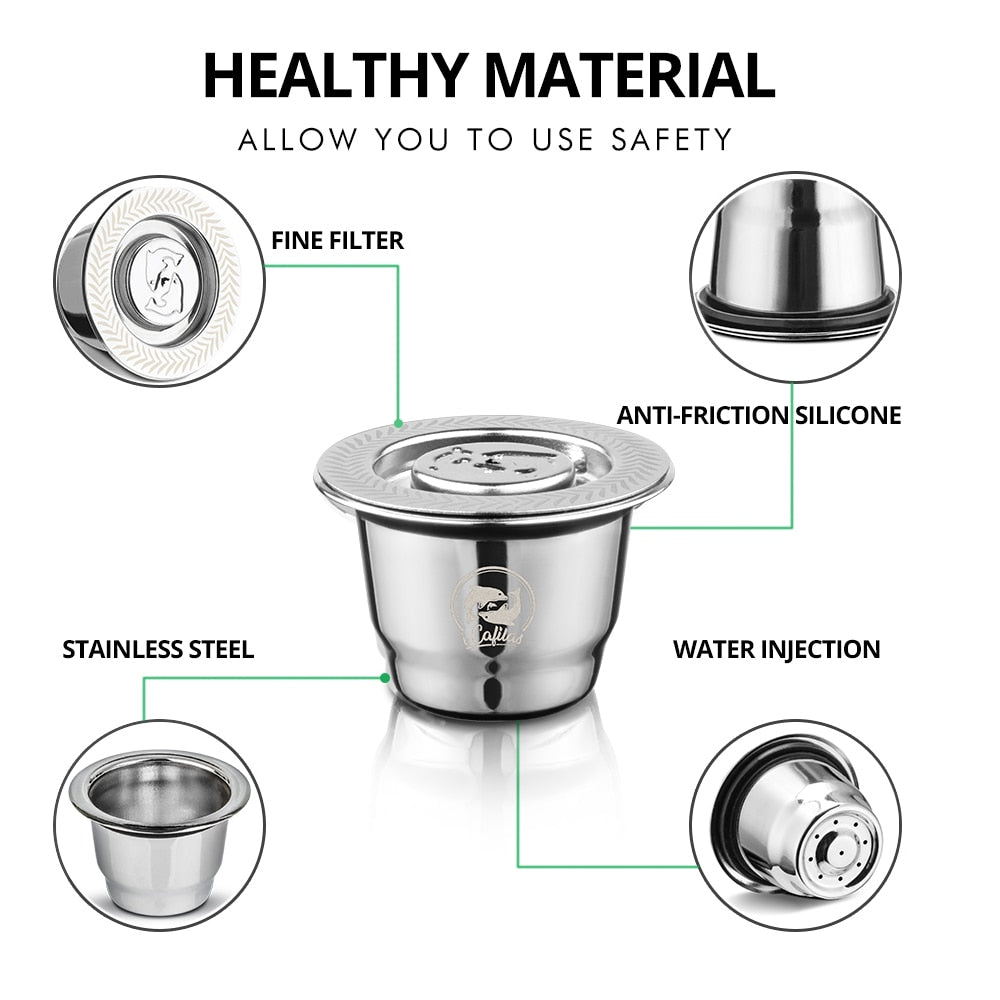 iCafilas For Nespresso Reutilisable Refillable Capsule Crema Espresso Reusable New Refillable For Nespresso