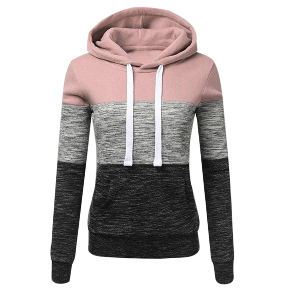 SHUJIN femmes sweats automne hiver sweats à capuche à manches longues à capuche dames fermeture éclair poche Patchwork sweat à capuche vêtements d'extérieur pour femmes