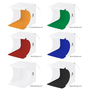 Mini anneau Lightbox pliant Portable Photo Studio boîte photographie Softbox boîte à lumière Studio tir tente boîte Kit avec 6 décors